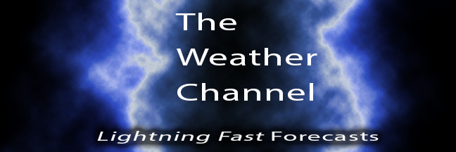 Banner for The Weather Channel with Lightning Fast Slogan