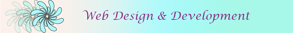 Banner with Web Development Text and Spinning Pinwheels